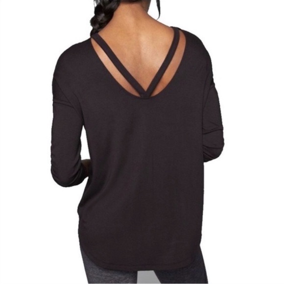 Athleta Tops - Athleta Bactrack Strappy Back Sweatshirt – Black 🖤‎